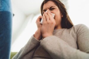 socal woman with runny nose