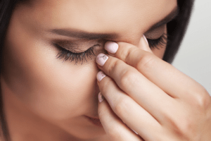 woman with sinus congestion